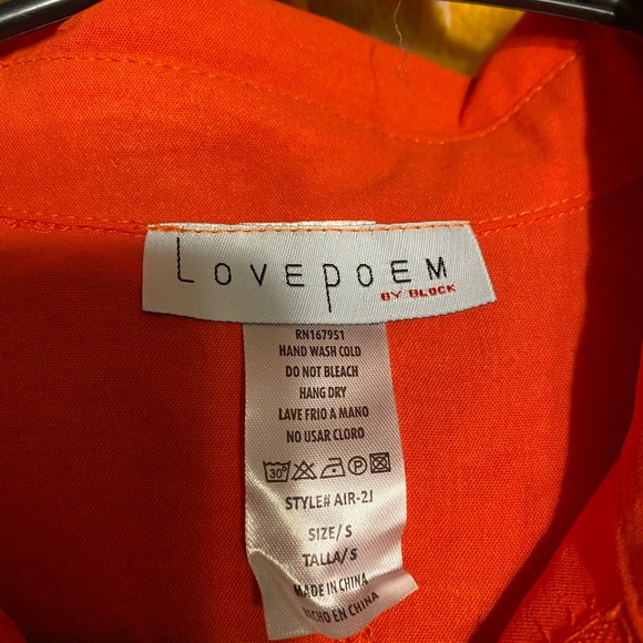 NWT Lovepoem brand orange red jumpsuit with jogger style bottom. - Picture 2 of 5